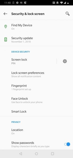 smart-lock-option بازگشت رمز عبور اندروید
